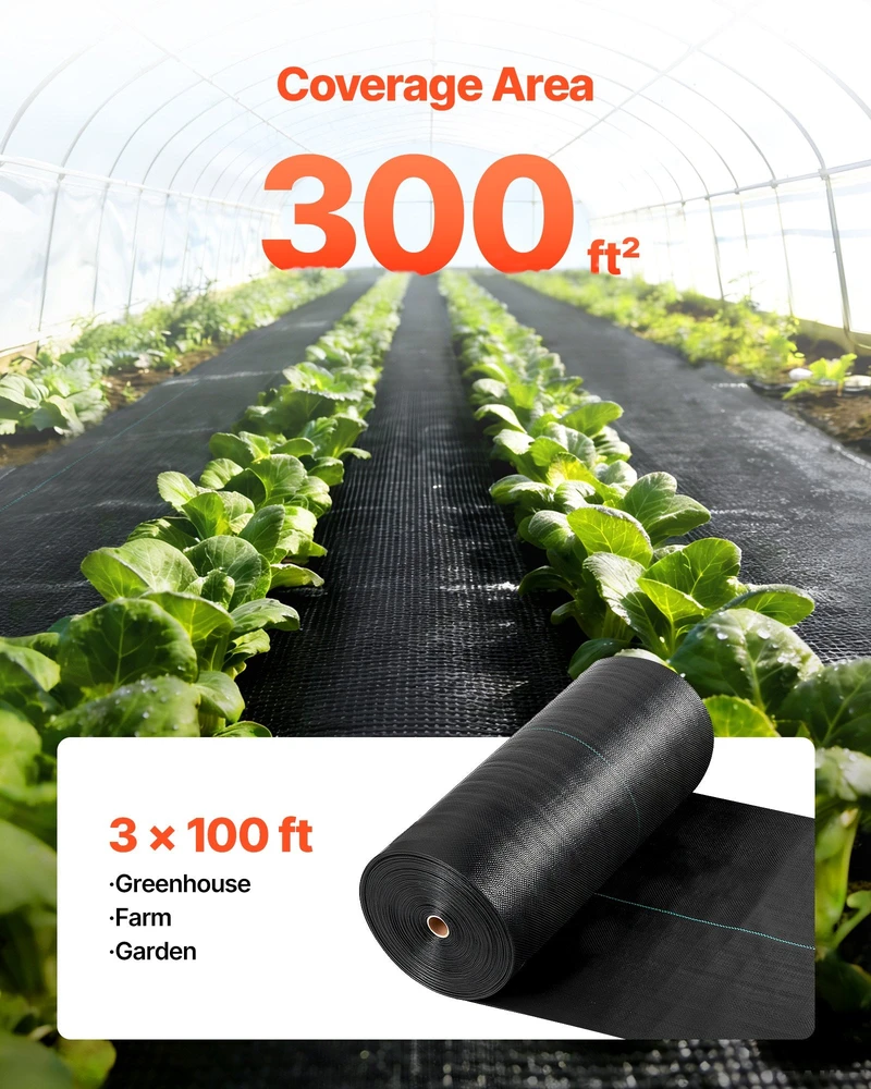 VEVOR Piktžolių barjerinė danga 0.9x30.5 m juoda