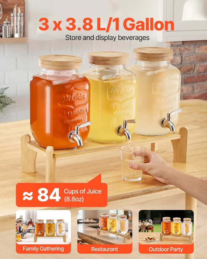Vevor gėrimų dozatorius 3,8L su stovu
