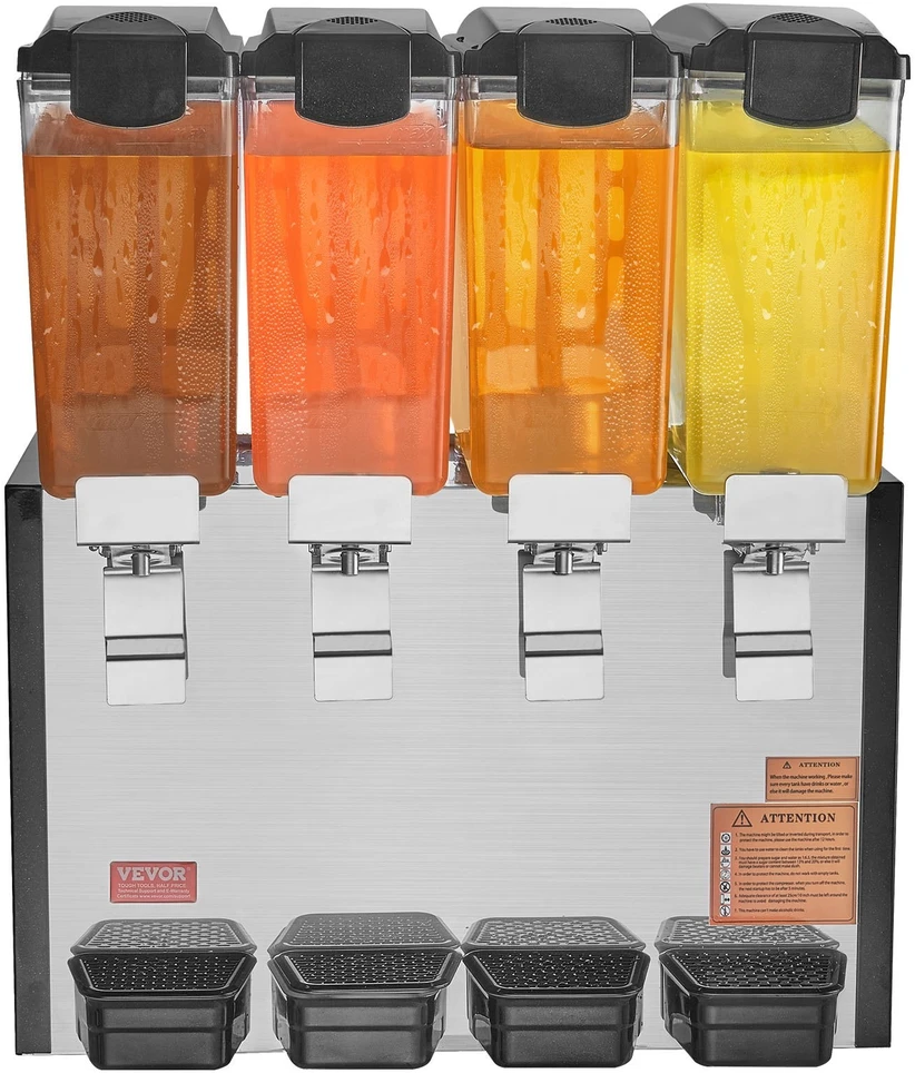 VEVOR Kompaktiškas gėrimų dalytuvas, 10 l x 4 talpos