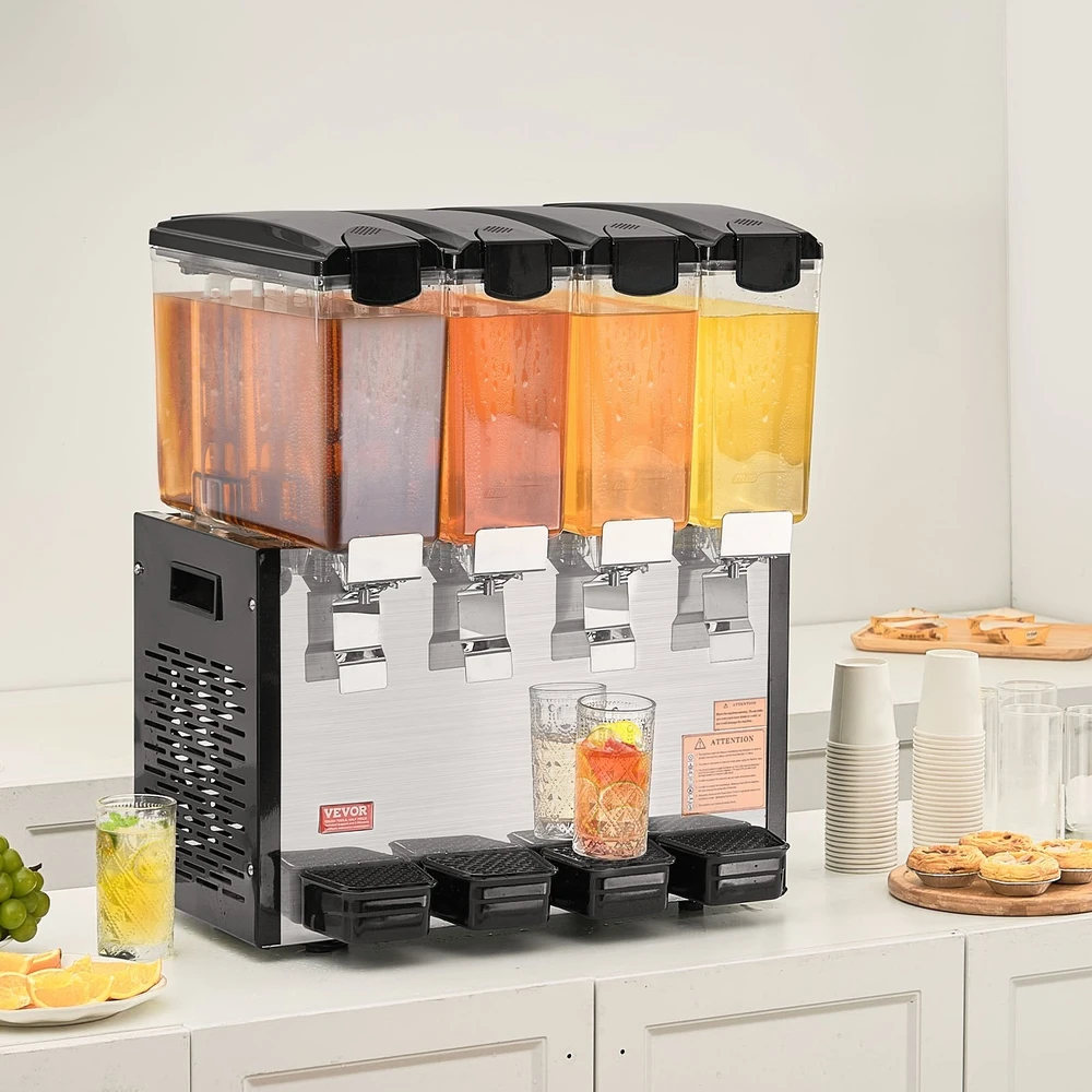 VEVOR Kompaktiškas gėrimų dalytuvas, 10 l x 4 talpos