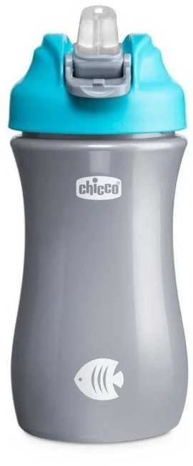 CHICCO 00006920200000 Vandens butelis su minkštu snapeliu 350 ml 2Y+ BOY