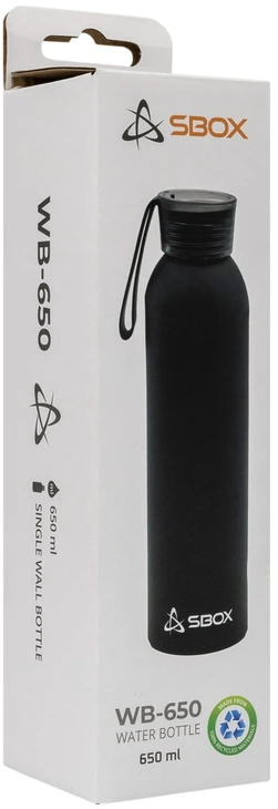 Gertuvė kelionėms Sbox WB-650, 650 ml, juoda