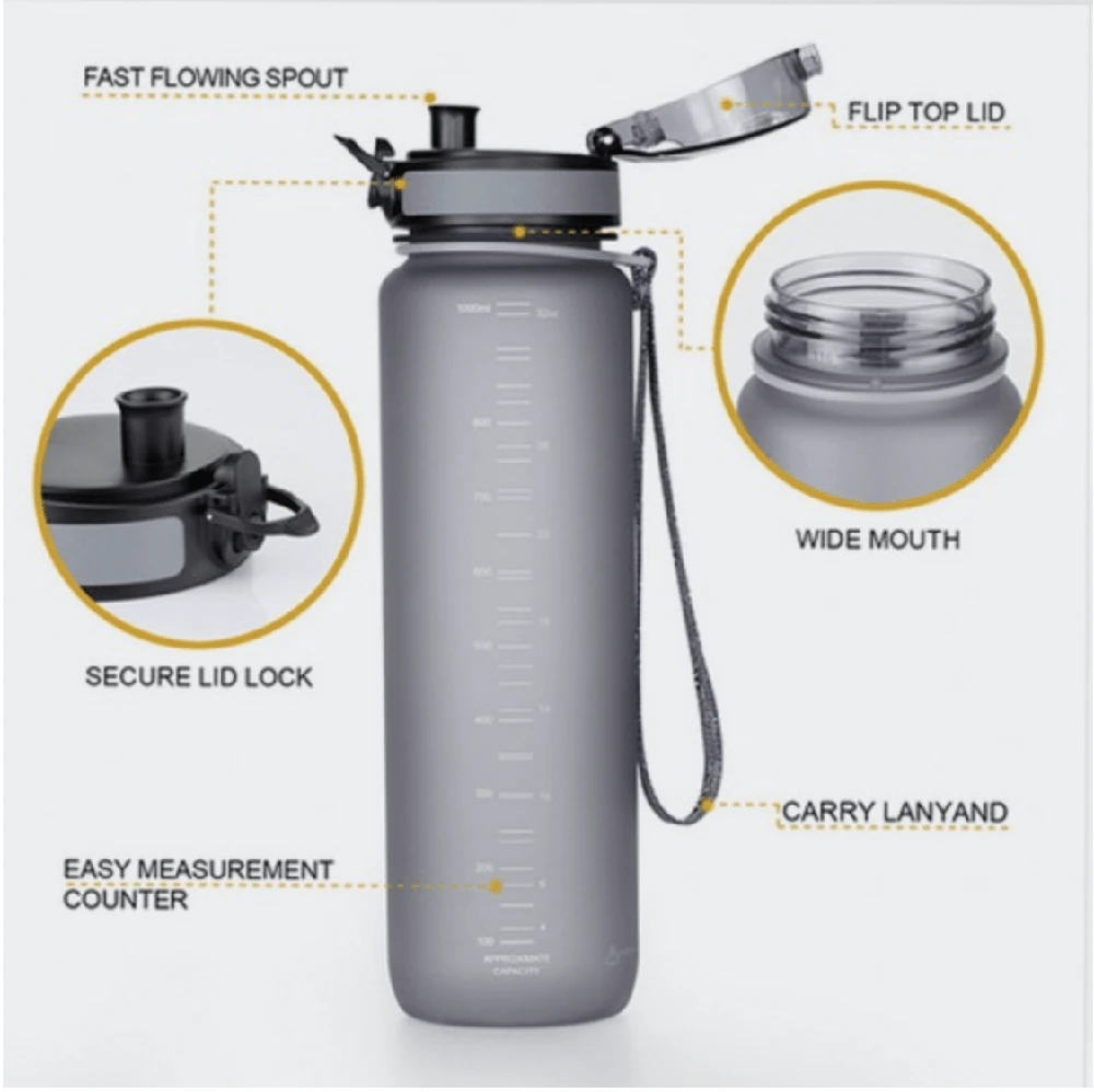 Gertuvė UZSPACE TRITAN 500 ml, plastikas be BPA - 3026-Juodas