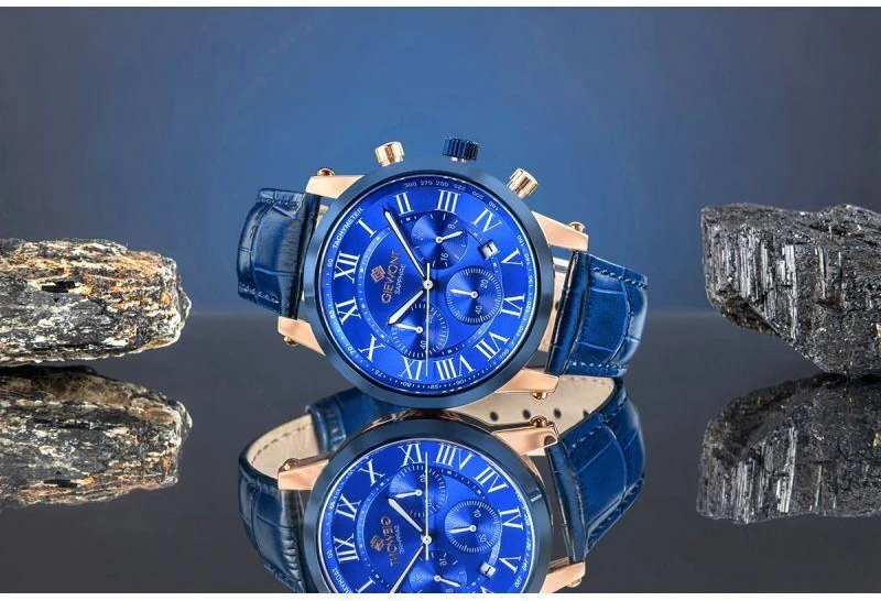 Giewont Chronografas Safyro Vario Mėlynas Vyriškas Laikrodis GW6260-A5