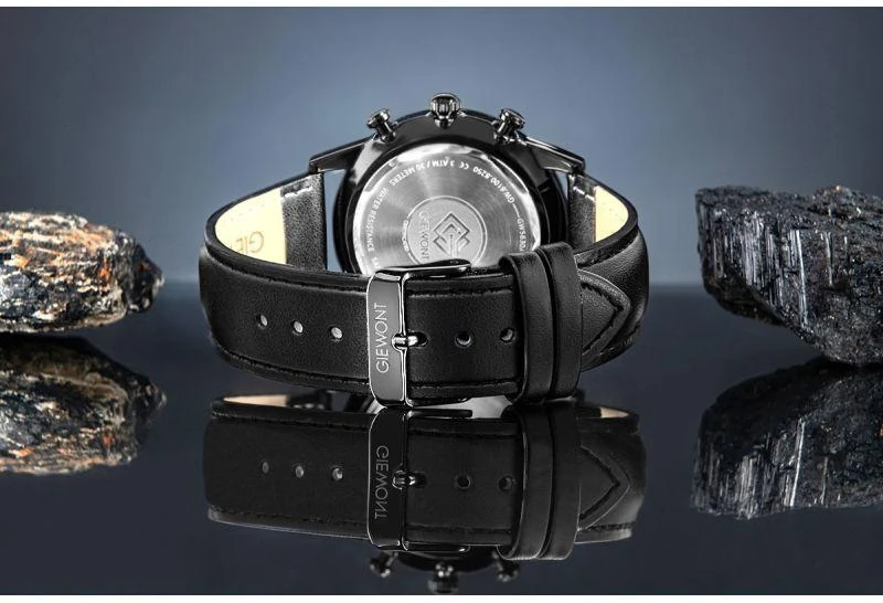 Giewont Chronograph Safyrinis Juodas Vyriškas Laikrodis GW5630-A1
