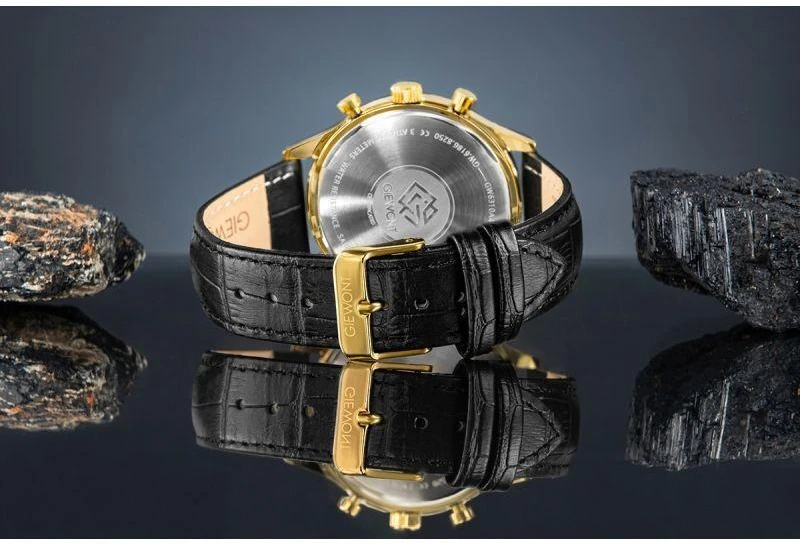 Giewont Chronograph Safyrinis Juodos ir Auksines Spalvos Vyriškas Laikrodis GW6310-A4
