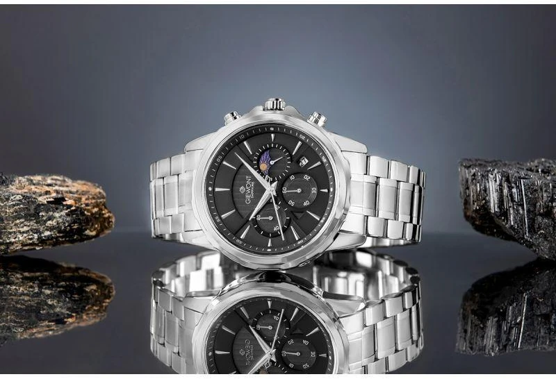 Giewont Chronograph Safyrinis Sidabrinis Vyriškas Laikrodis GW9460-B2