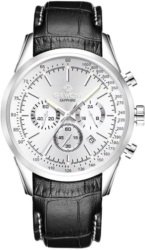 Giewont Chronograph Safyrinis Sidabrinis Vyriškas Laikrodis GW7650-A1