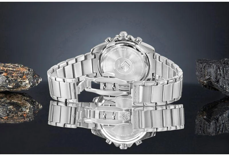 Giewont Chronograph Safyrinis Sidabrinis Vyriškas Laikrodis GW3970-B2