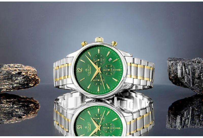 Giewont Chronograph Safyrinis Žalias Vyriškas Laikrodis GW6310-B6