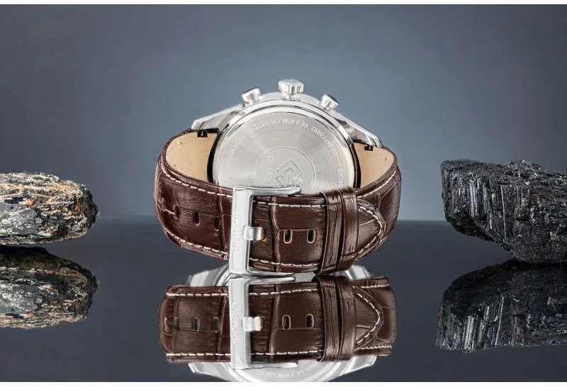 Giewont Chronograph Safyro Sidabrinis Mėlynas Vyriškas Laikrodis GW7650-A5