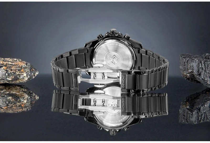 Giewont Chronograph Sapphire Juodas Titano Vyriškas Laikrodis GW3970-B1