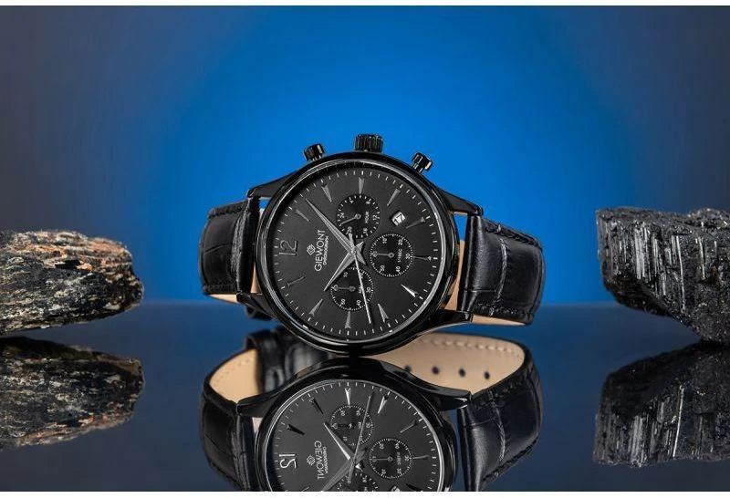 Giewont Chronograph Sapphire Juodas Vyriškas Laikrodis GW6310-A1