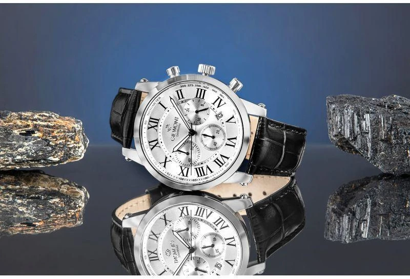 Giewont Chronograph Sapphire Sidabrinis Vyriškas Laikrodis GW6260-A1