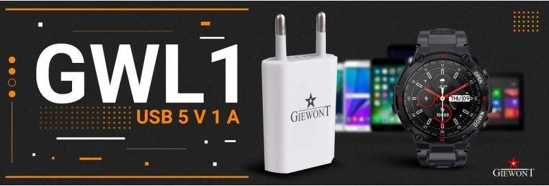 Išmaniojo laikrodžio įkroviklis Giewont USB 5V 1A (GWL1), Baltos spalvos