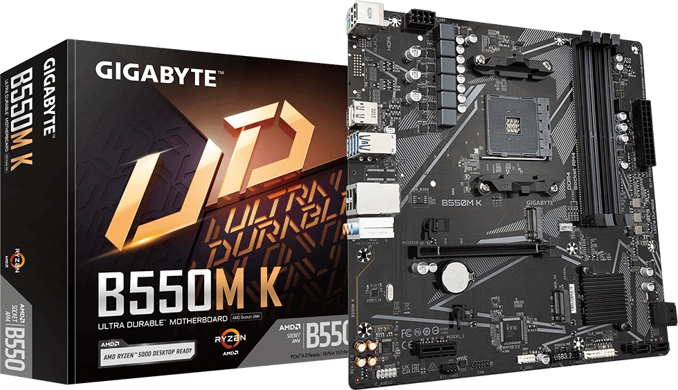 Pagrindinė plokštė Gigabyte B550M K, AM4, DDR4