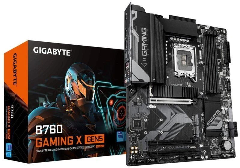 Ausinės GIGABYTE B760 GAMING X GEN5 pagrindinė plokštė, Intel B760, LGA 1700, ATX