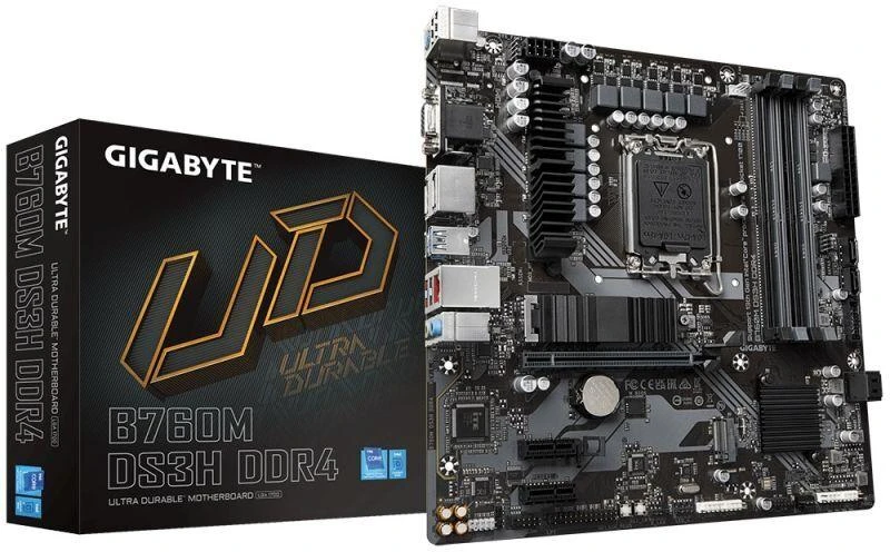Ausinės GIGABYTE B760M DS3H DDR4 pagrindinė plokštė