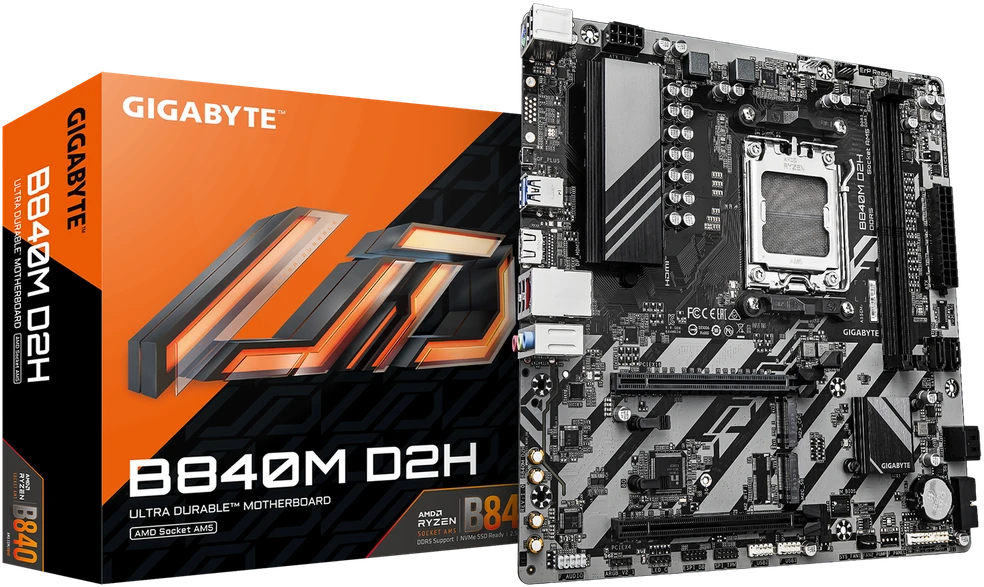 Pagrindinė plokštė GIGABYTE B840M D2H AM5 1xHDMI