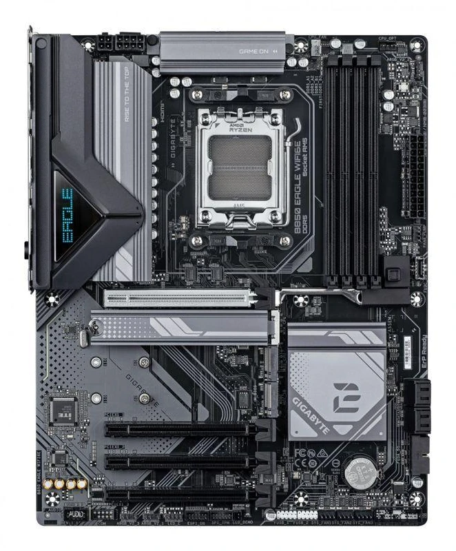 Pagrindinė plokštė Gigabyte B850 EAGLE WIFI6E | Procesorių šeima AMD | Procesoriaus lizdas AM5 | DDR5 | Palaikomos standžiojo disko sąsajos SATA, M.2 | SATA jungčių skaičius 4