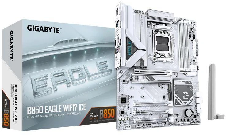Pagrindinė plokštė GIGABYTE B850 EAGLE WF7 ICE AM5 4xDDR5 3xM.2 4xSATA
