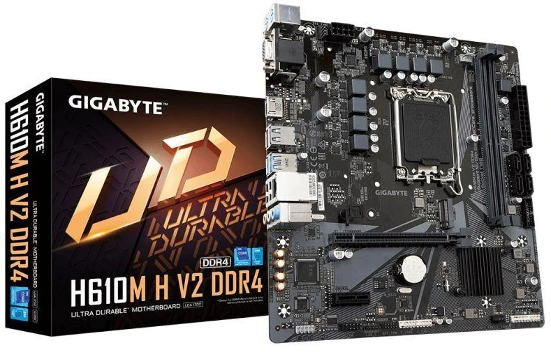 Pagrindinė plokštė Gigabyte | H610M H V2 G1.0 | Intel | Procesoriaus lizdas LGA1700 | DDR4 | Palaikomos standžiojo disko sąsajos M.2, SATA | SATA jungčių skaičius 4