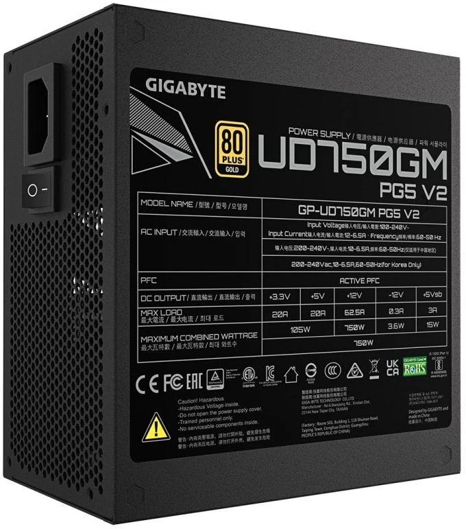 GIGABYTE UD750GM 750W PG5 V2 maitinimo šaltinis
