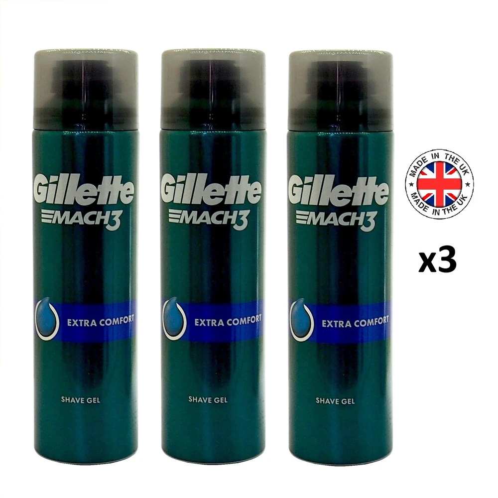 Gillette Mach3 Sensitive skutimosi želė 3 x 200 ml
