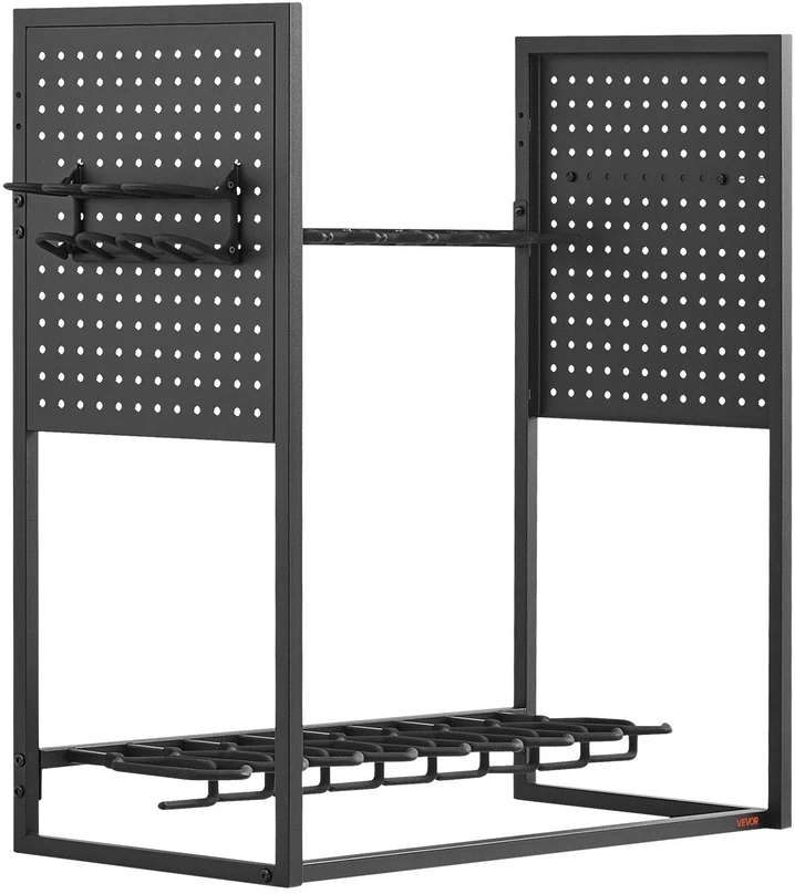 VEVOR Grindinis plieno ginklų stovas su dėtuvių laikikliu, 9 ginklams