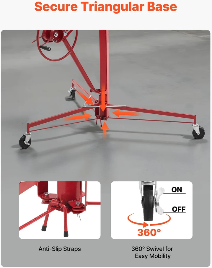 VEVOR 4877 mm gipskartonio keltuvas su teleskopine rankena