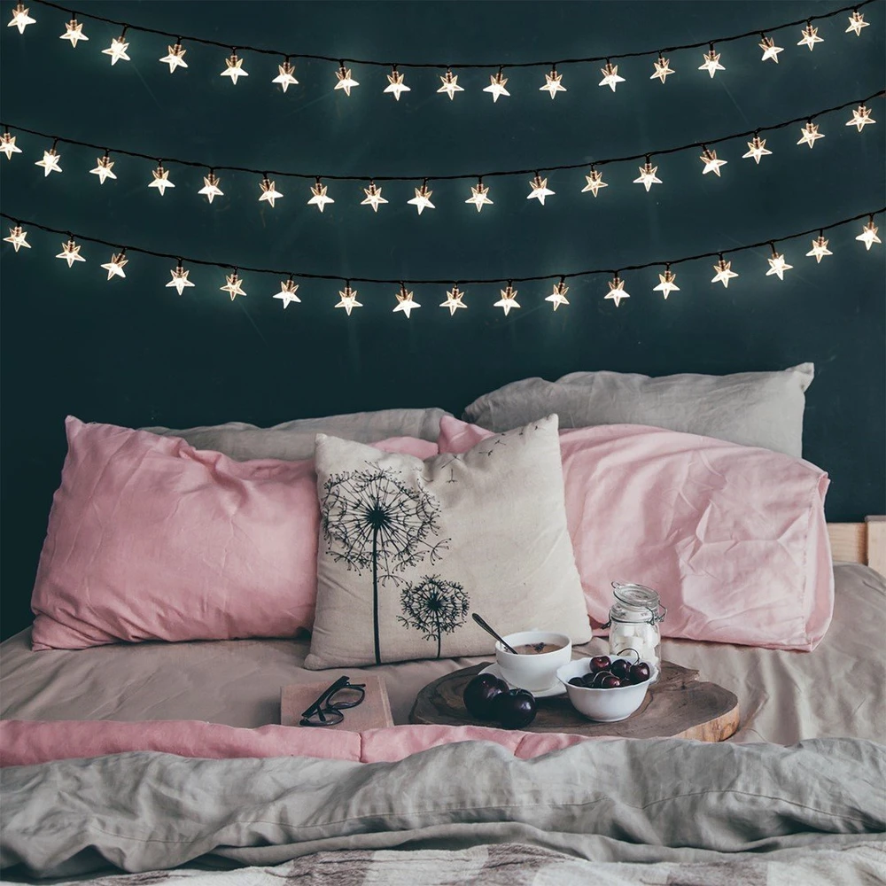 Elektrinė girlianda DecoKing LED Star, balta, 12.5 m