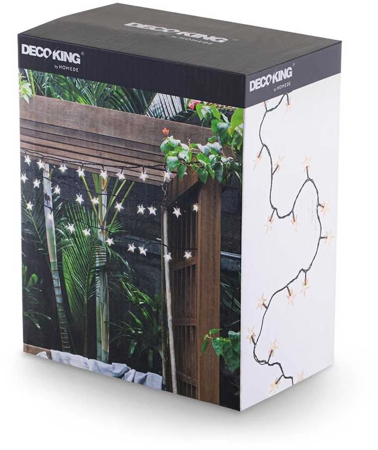 Elektrinė girlianda DecoKing LED Star, balta, 12.5 m