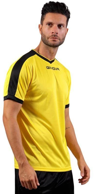 Givova Revolution Interlock marškinėliai, geltoni ir juodi MAC04 0710