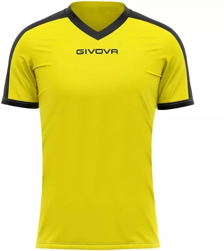 Givova Revolution Interlock marškinėliai, geltoni ir juodi MAC04 0710