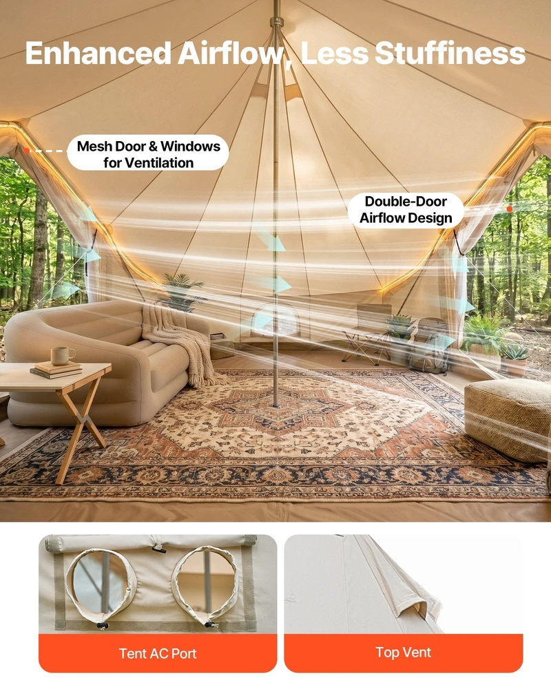 Glampingo palapinė VEVOR ZJXYMGBDWZ-6M, 6 x 4 x 3.1 m