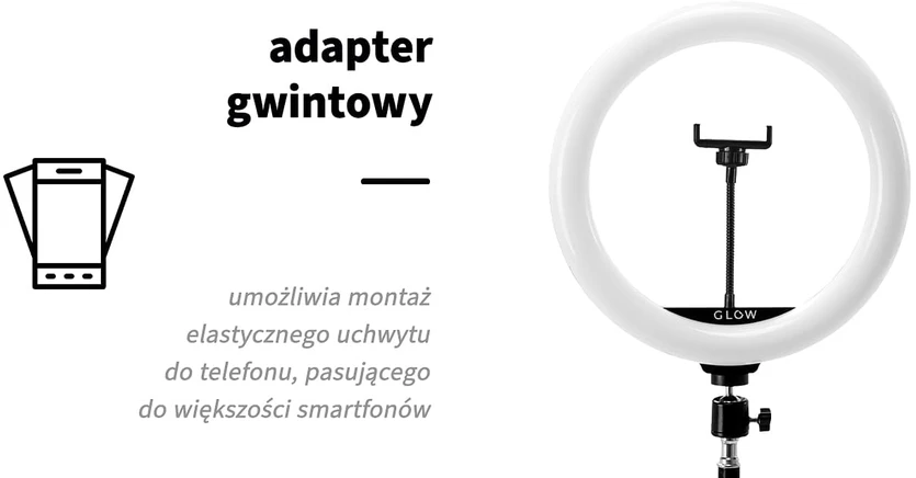 LED lempa makiažui su stovu GLOW RING RGB LIGHT 13" 10W