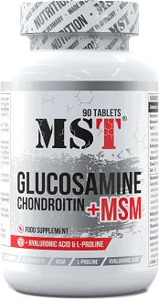 MST Gliukozaminas Chondroitinas MSM + Hialurono rūgštis - 90 tablečių