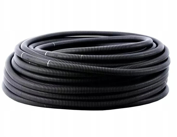Gofruotas PVC vamzdis Pawbol 10mm (100m ritė) (juodas)