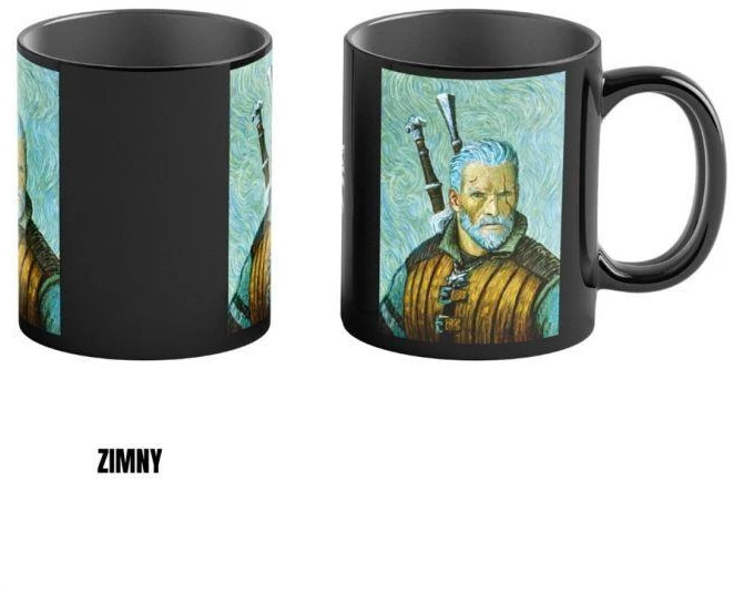 „Cenega Heat“ puodelis su užrašu „Good Loot The Witcher 3 Game Art Chronicles“ – Geralt & Vincent van Gogh 450 ml Juodas