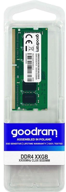 Nešiojamo kompiuterio atmintis GOODRAM GR2666S464L19/16G GOODRAM DDR4 16GB 2666MHz CL19 SODIMM