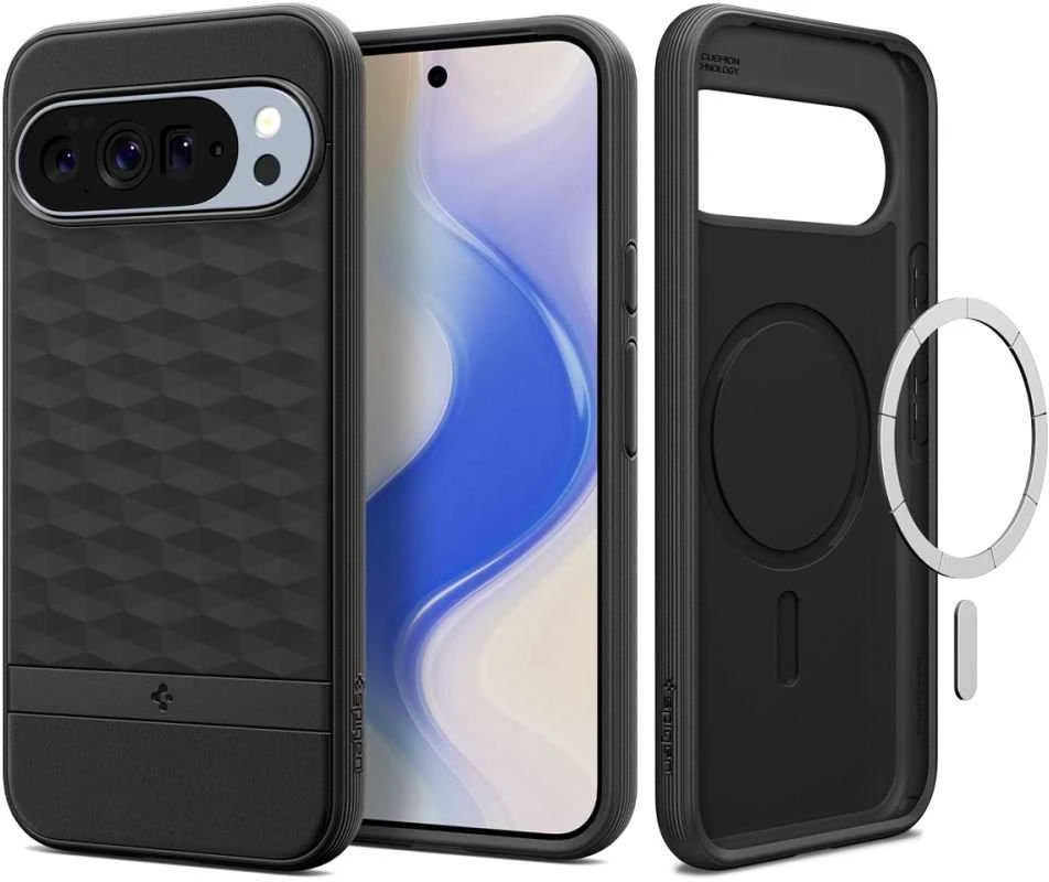 „Spigen Parallax Mag MagSafe“ dėklas, skirtas „Google Pixel 10 Pro XL“ – matinis juodas