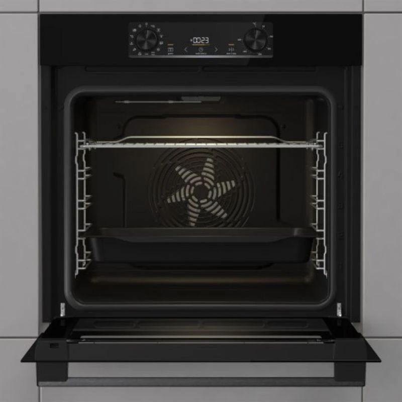 Gorenje | Orkaitė | BO6737E02BG | 77 L | Daugiafunkcis | EcoClean | Mechaninis valdymas | Konvekcija | Aukštis 59,5 cm | Plotis 59,5 cm | Juodas