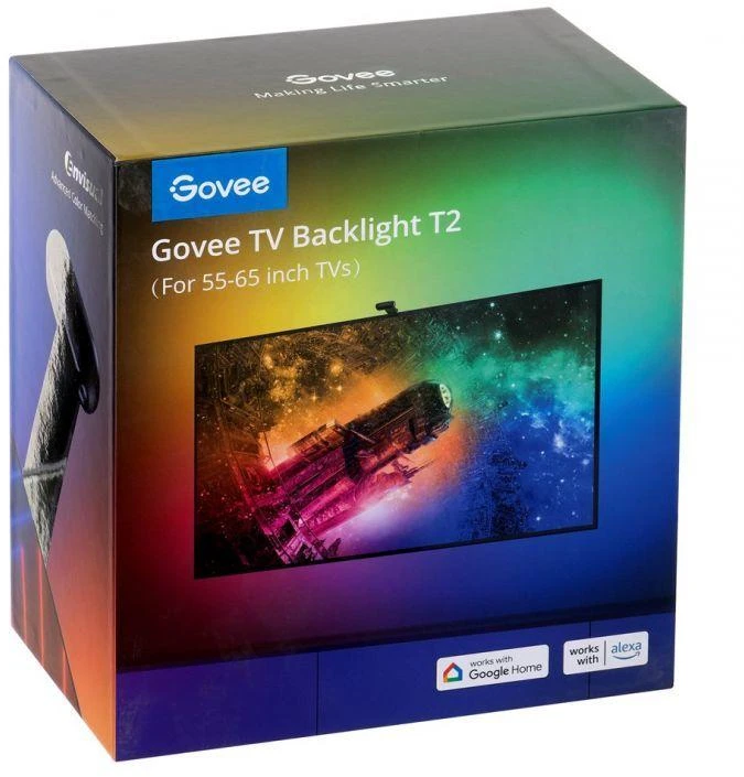 Govee H605C Envisual TV foninis apšvietimas T2 | LED juostelė | televizoriui 55-65 colių, RGBIC, Wi-Fi+Bluetooth