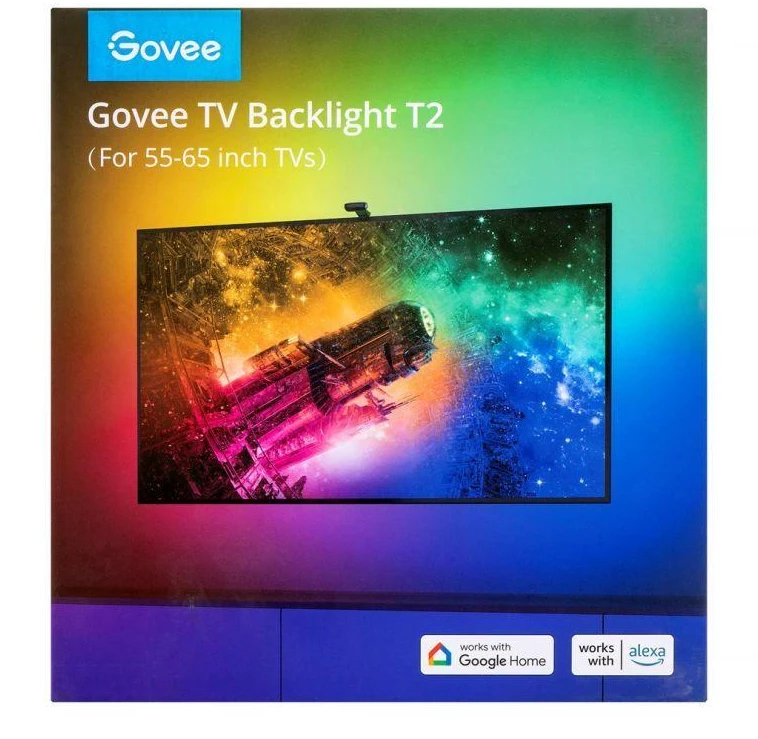 Govee H605C Envisual TV foninis apšvietimas T2 | LED juostelė | televizoriui 55-65 colių, RGBIC, Wi-Fi+Bluetooth