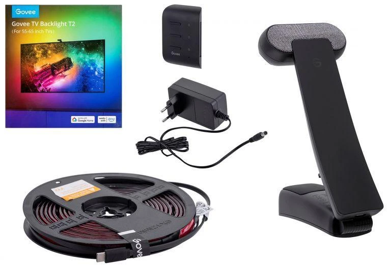Govee H605C Envisual TV foninis apšvietimas T2 | LED juostelė | televizoriui 55-65 colių, RGBIC, Wi-Fi+Bluetooth