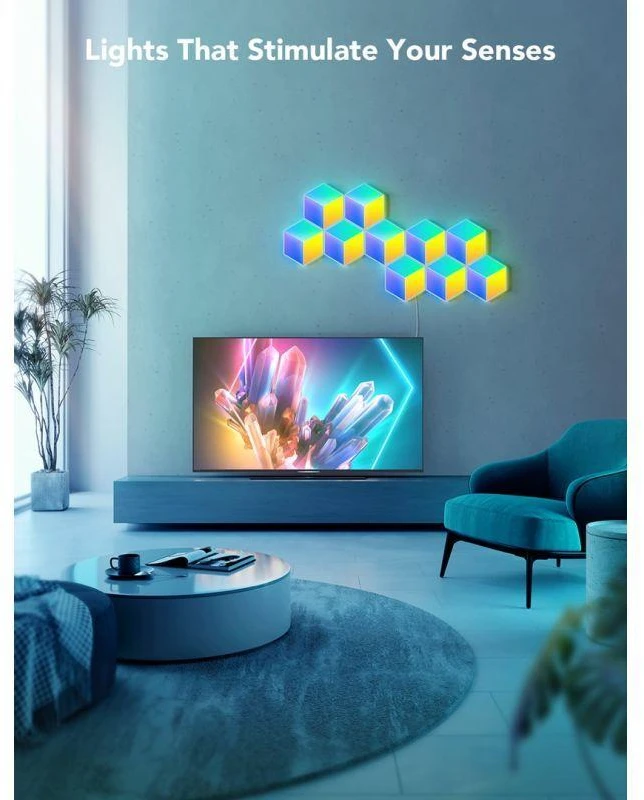 „Govee Glide Hexa Pro“ išmanusis sieninis šviestuvas su „Wi-Fi“ / „Bluetooth“ 72 W