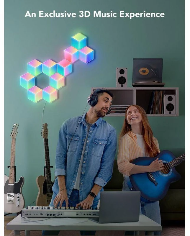 „Govee Glide Hexa Pro“ išmanusis sieninis šviestuvas su „Wi-Fi“ / „Bluetooth“ 72 W