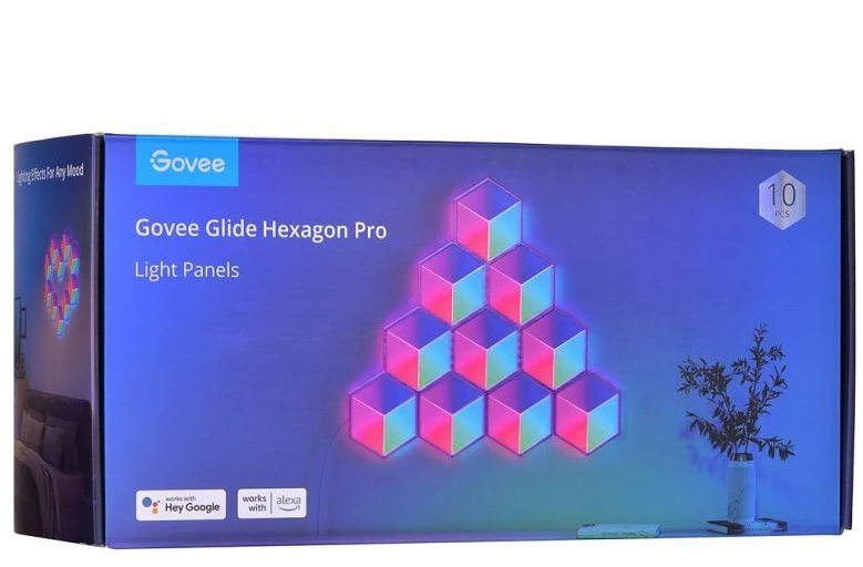 „Govee Glide Hexa Pro“ išmanusis sieninis šviestuvas su „Wi-Fi“ / „Bluetooth“ 72 W