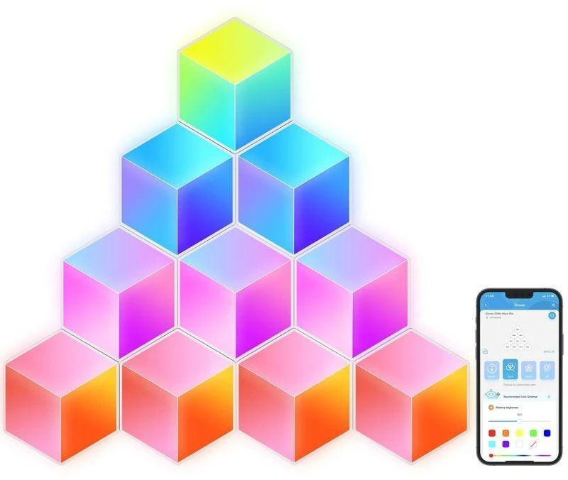 „Govee Glide Hexa Pro“ išmanusis sieninis šviestuvas su „Wi-Fi“ / „Bluetooth“ 72 W