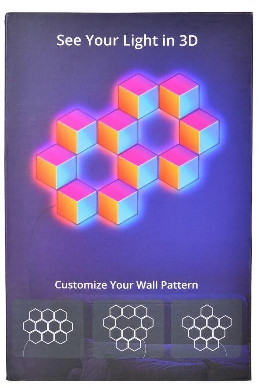 „Govee Glide Hexa Pro“ išmanusis sieninis šviestuvas su „Wi-Fi“ / „Bluetooth“ 72 W
